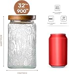 Adodeen 32oz Jaquettes en verre vintage avec lids, contenants hermétiques de stockage des aliments, boîtes de cuisine pour le sucre, café, thé, épices, farine, bonbons, pâtes, céréales, pots décoratifs mignons