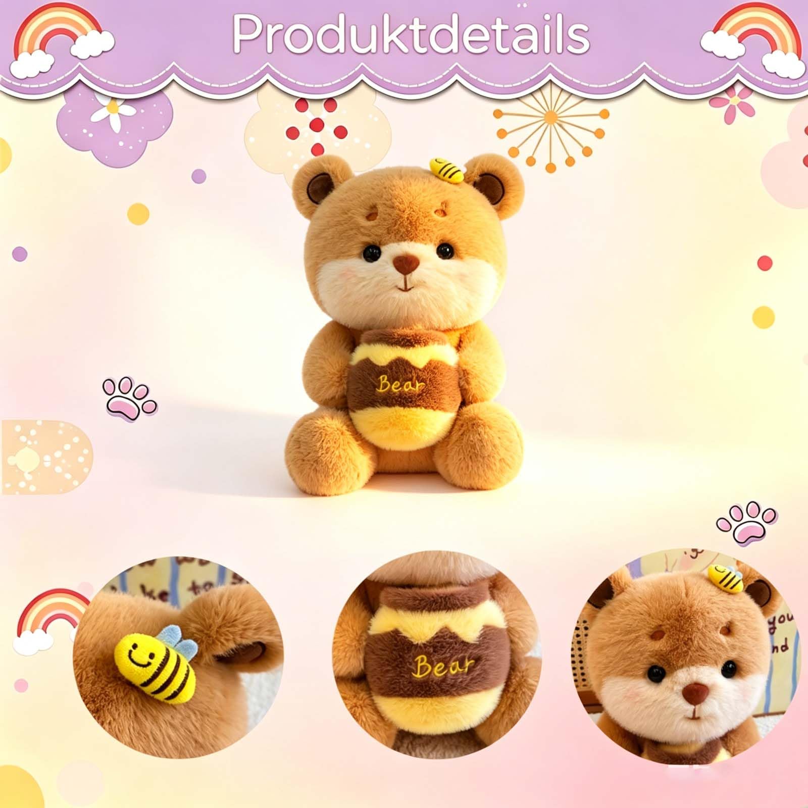 Kuscheltier Bär, Flauschig Teddybär, Stofftier aus Weichem Plüsch, Gemütliches Schmusetier, zum Kuscheln und Spielen, für Kinder und Baby (50 cm,Bär)