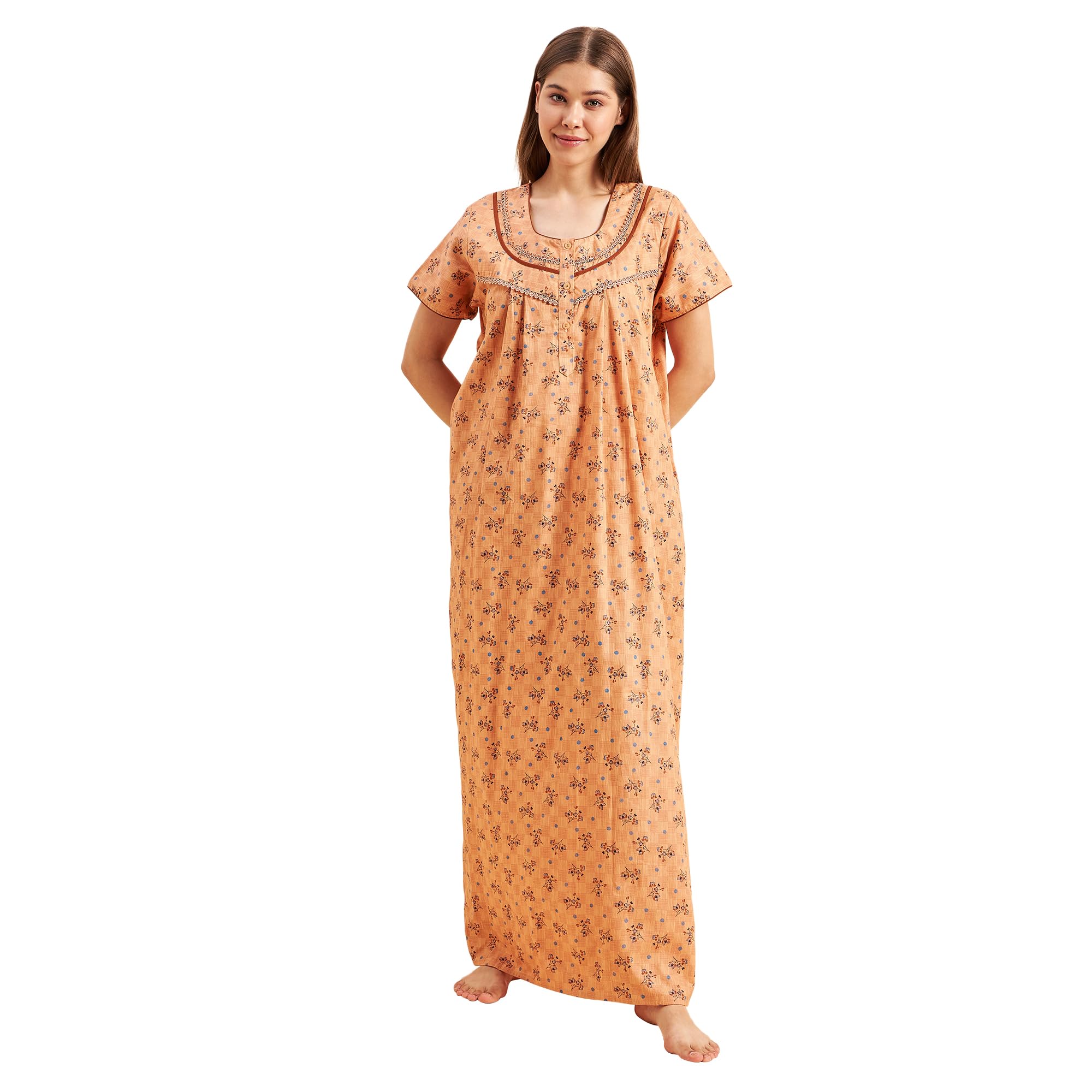 Sweet DreamsWomen's Cotton Maxi Casual Regular Night Dress