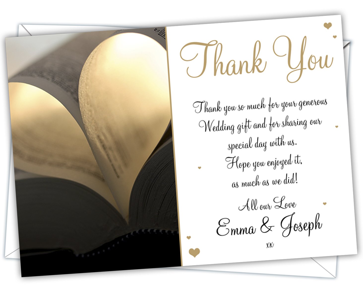Personalised Wedding Thank You Cards WTY 004 (Pack of 200)