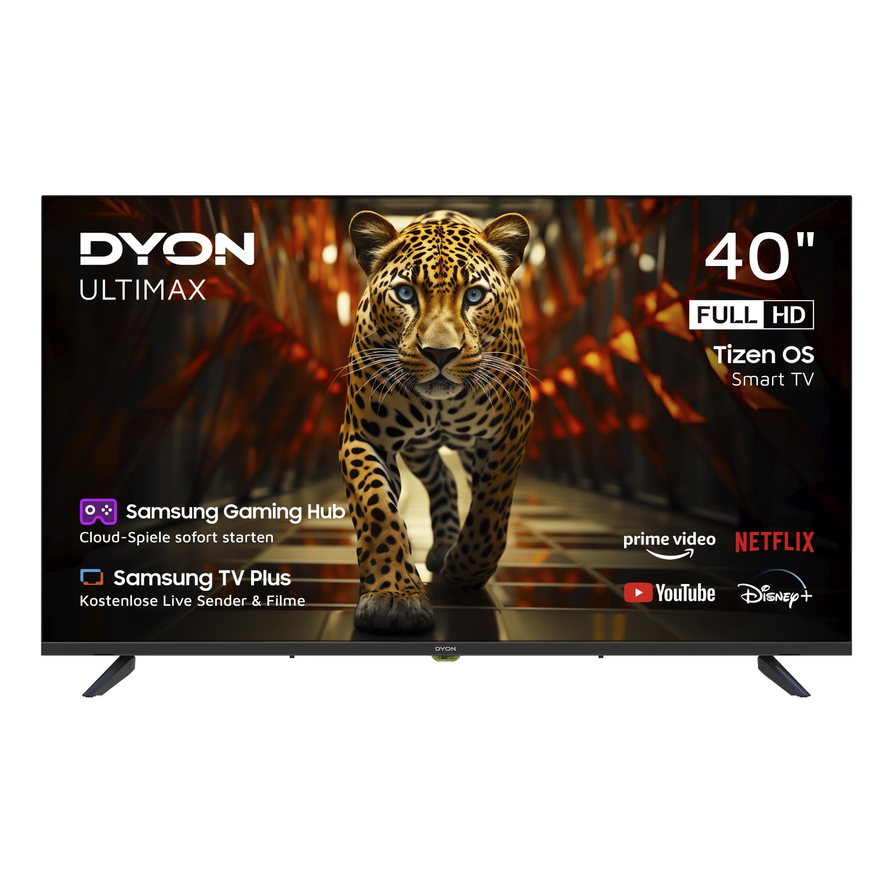 DYON ULTIMAX 40F-TI - 40 Zoll (100 cm) Full-HD Smart TV mit Samsung Tizen OS, Triple Tuner (DVB-C/-S2/-T2), Samsung Smart & Gaming Hub, Prime Video, Netflix, Disney+ [2025]