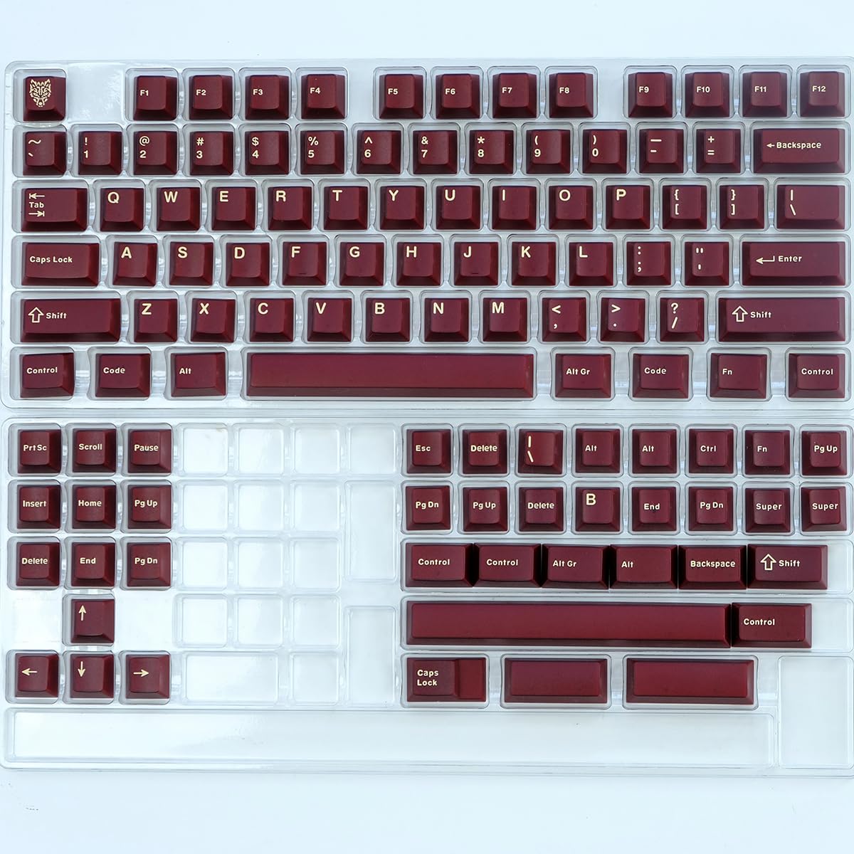 Lot de 114 Touches Transparentes Double Shot Cherry Profile pour Clavier Mécanique Cherry MX