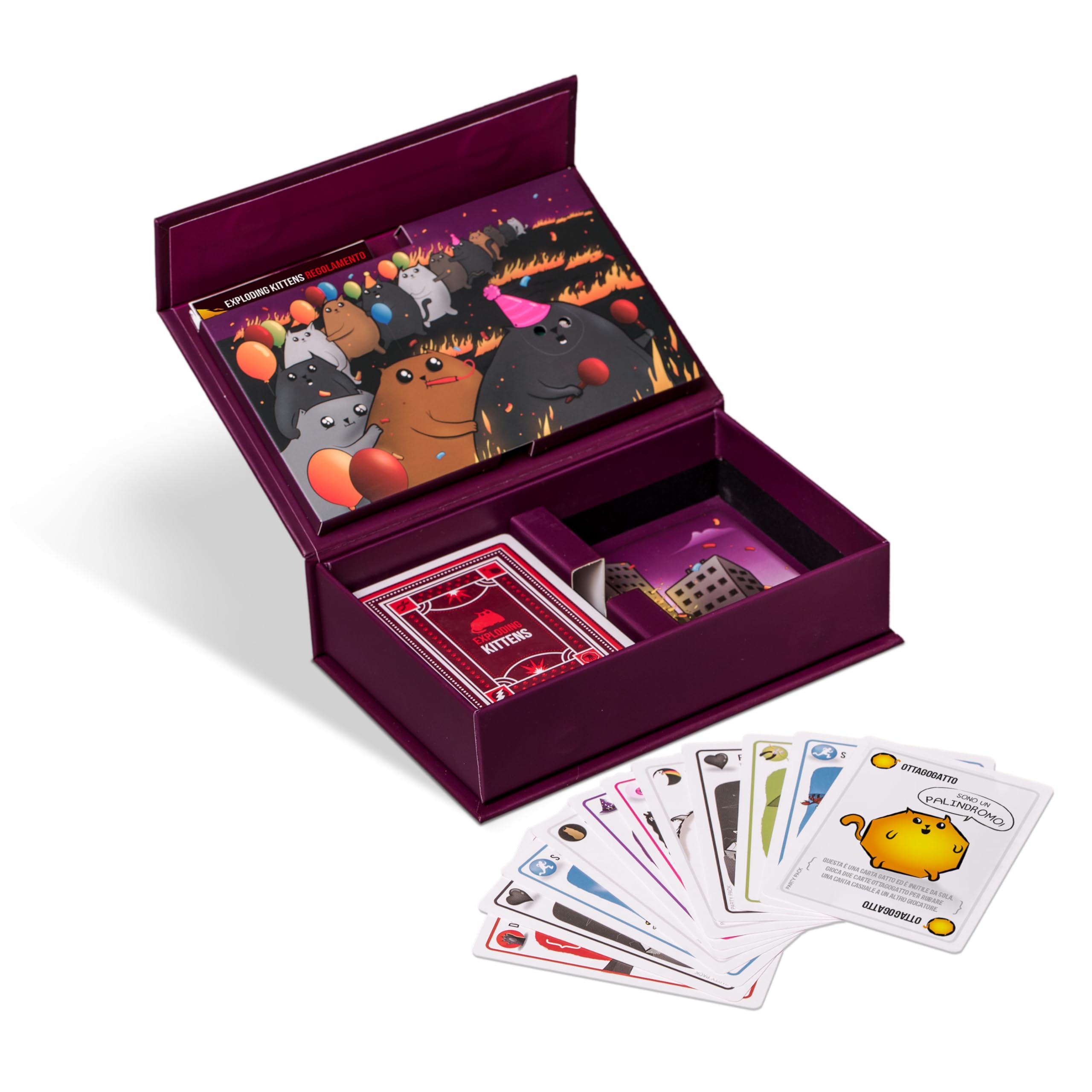 Exploding Kittens Asmodee PARTY PACK – Nuova Versione – Gioco da Tavolo Divertente per Famiglie, Bambini e Amici – Carte da Gioco – Idea Regalo – 2-10 Giocatori – 7+ Anni – Edizione in Italiano - 2