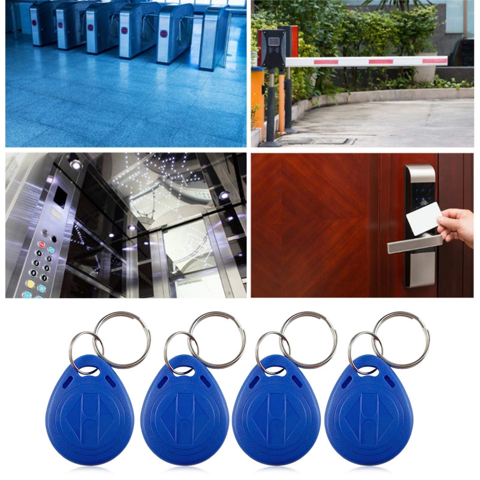 100PCS Blue Keychain ID/IC Card, Tag RFID di prossimità intercambiabili Tag scrivibili, IC/Tag ID Tag token Portachiavi per sistema di controllo accessi (ID Card)