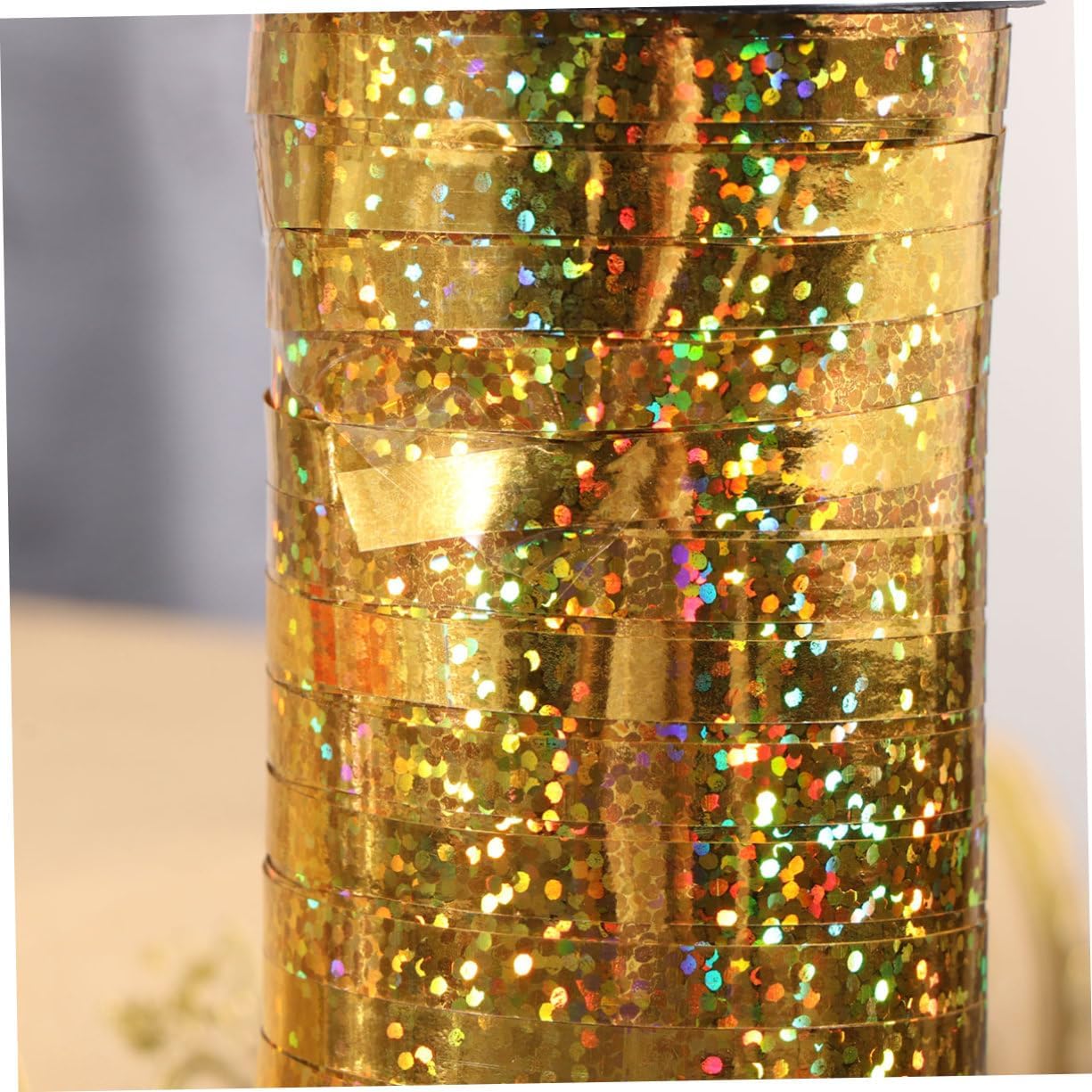 Golden Metallic Curling Ribbon Roll 100 Yard for Balloons image 3