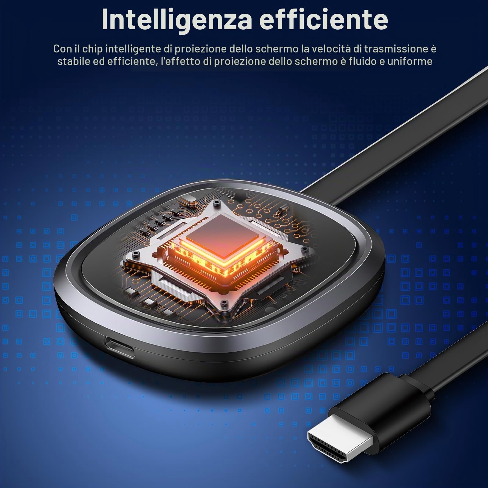 OBEST Wireless WiFi Display Dongle 4K,Adattatore Display HDMI,Dispositivo su Schermo WiFi HD 2.4G, Ricevitore di Streaming Video per Android/iOS/Windows/Mac/TV/Monitor/Proiettore 5G