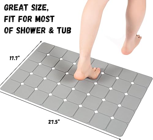 Miniatura 4 de Alfombra de baño para bañera texturizada Alfombra de baño de silicona plegable Alfombra de ducha antideslizante sin ventosas 28 x 17.7 pulgadas -