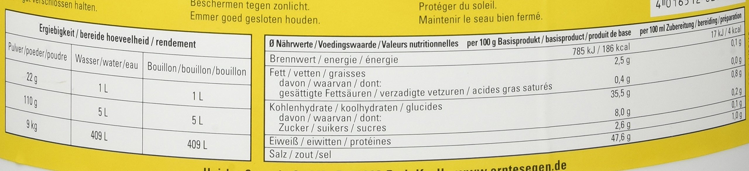 Erntesegen Bio Gemüsebrühe hefefrei, 1er Pack (1 x 9 kg)