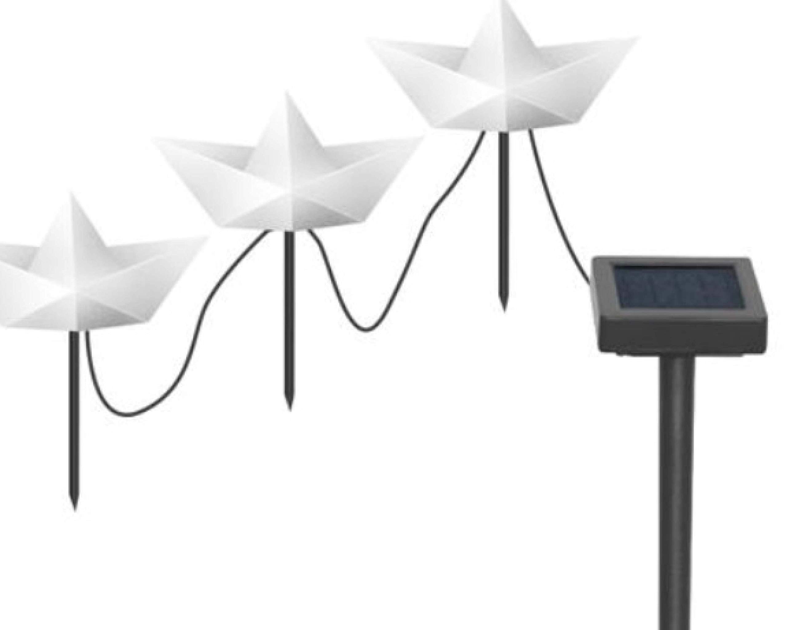 HI 70357 LED Solar Gartenstecker Papierboot 3er