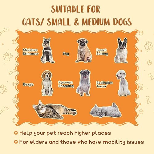 Miniatura 4 de PawHut Escalones 3 en 1 para gatos y perros para cama almacenamiento y reposapiés escaleras para gatos y perros pequeños y medianos otomanas de