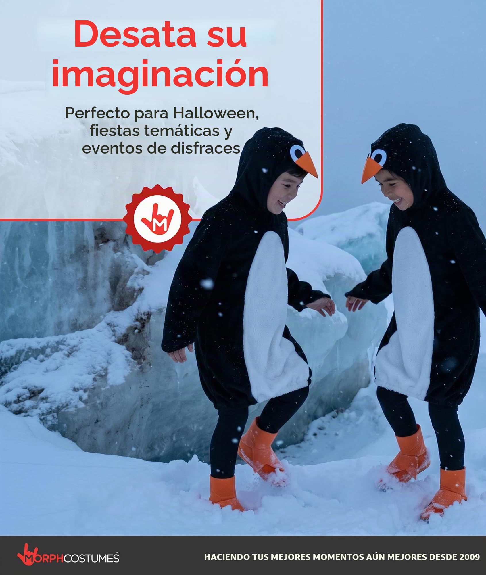 Fun Shack Disfraz Pinguino Niño, Disfraz de Animal Halloween Niño, S | Mono con Capucha & Cubrezapatos de Pingüino, Diseño Todo en Uno, Perfecto para Halloween, Ideal para Juegos de Rol