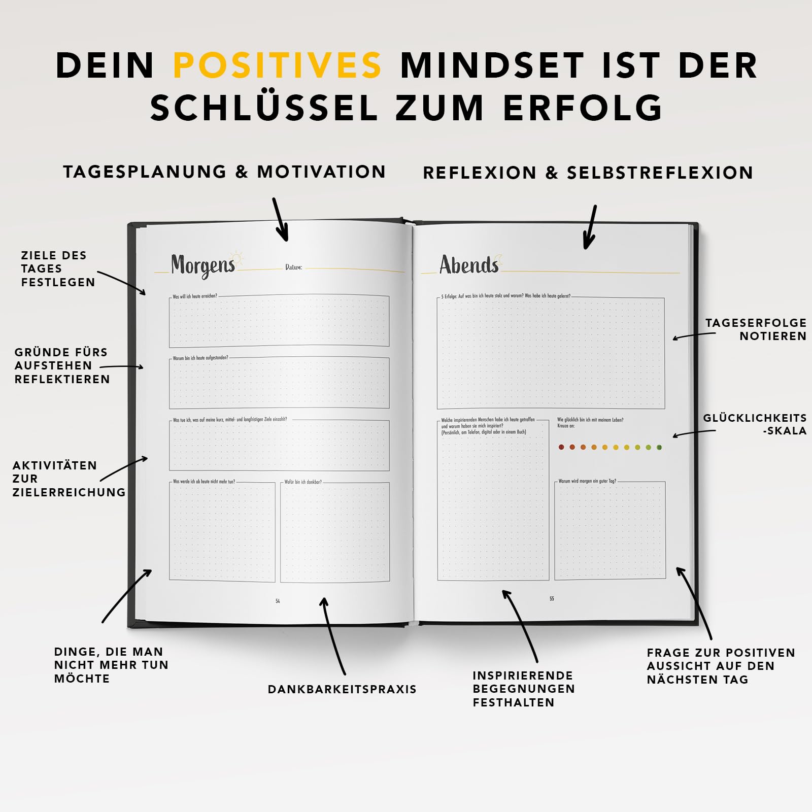Dirk Kreuter Mindset Journal – 90-Tage Erfolgsjournal & Tagesplaner (Hardcover Notizbuch für Unternehmer, Führungskräfte & Vertriebler) – Fokus, Disziplin & Zielklarheit im Alltag
