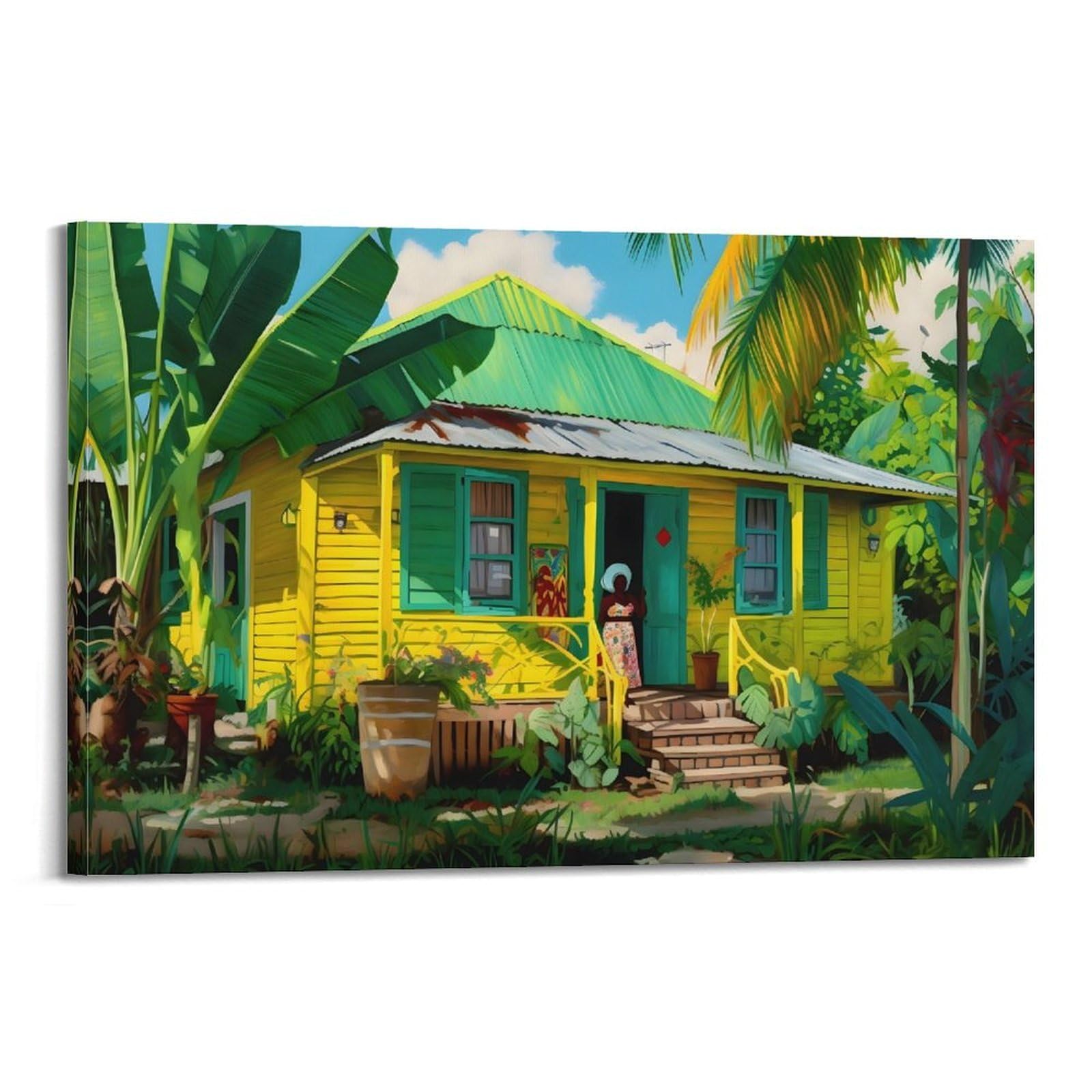 xiaoxiaoshen Caribbean House Poster Canvas Poster Wall Art Prints Room Aesthetic Murals Bedroom And Living Decorations 20x30inch(50x75cm)