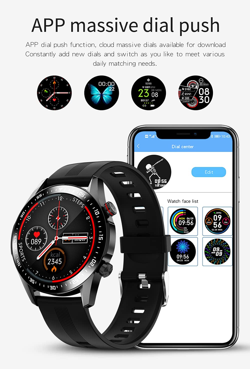 Reloj Inteligente con Rastreador De Ejercicios, Llamada Bluetooth, Pantalla Redonda De 1,28 Pulgadas, Modo Multideporte, Rastreador De Sueño, Control De Música, IP67 a Prueba De Agua