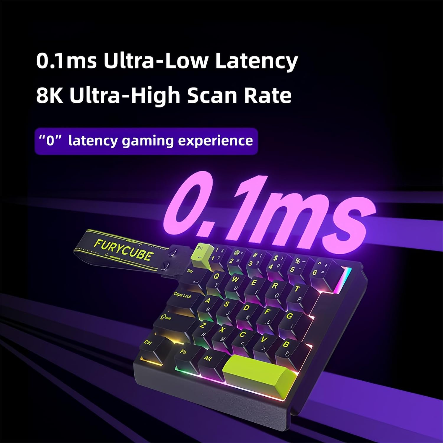 FKZ M30HE Rapid Trigger Gaming Keyboard,Hall Effect Magnetic Switch One Handed Hot Swap RGB Wired Mechanical Keyboard Adjustable Actuation 8K Hz Polling Rate Macro Keypad for E-Sports Gamer (Black)