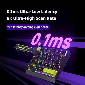 FKZ M30HE Rapid Trigger Gaming Keyboard,Hall Effect Magnetic Switch One Handed Hot Swap RGB Wired Mechanical Keyboard Adjustable Actuation 8K Hz Polling Rate Macro Keypad for E-Sports Gamer (White)