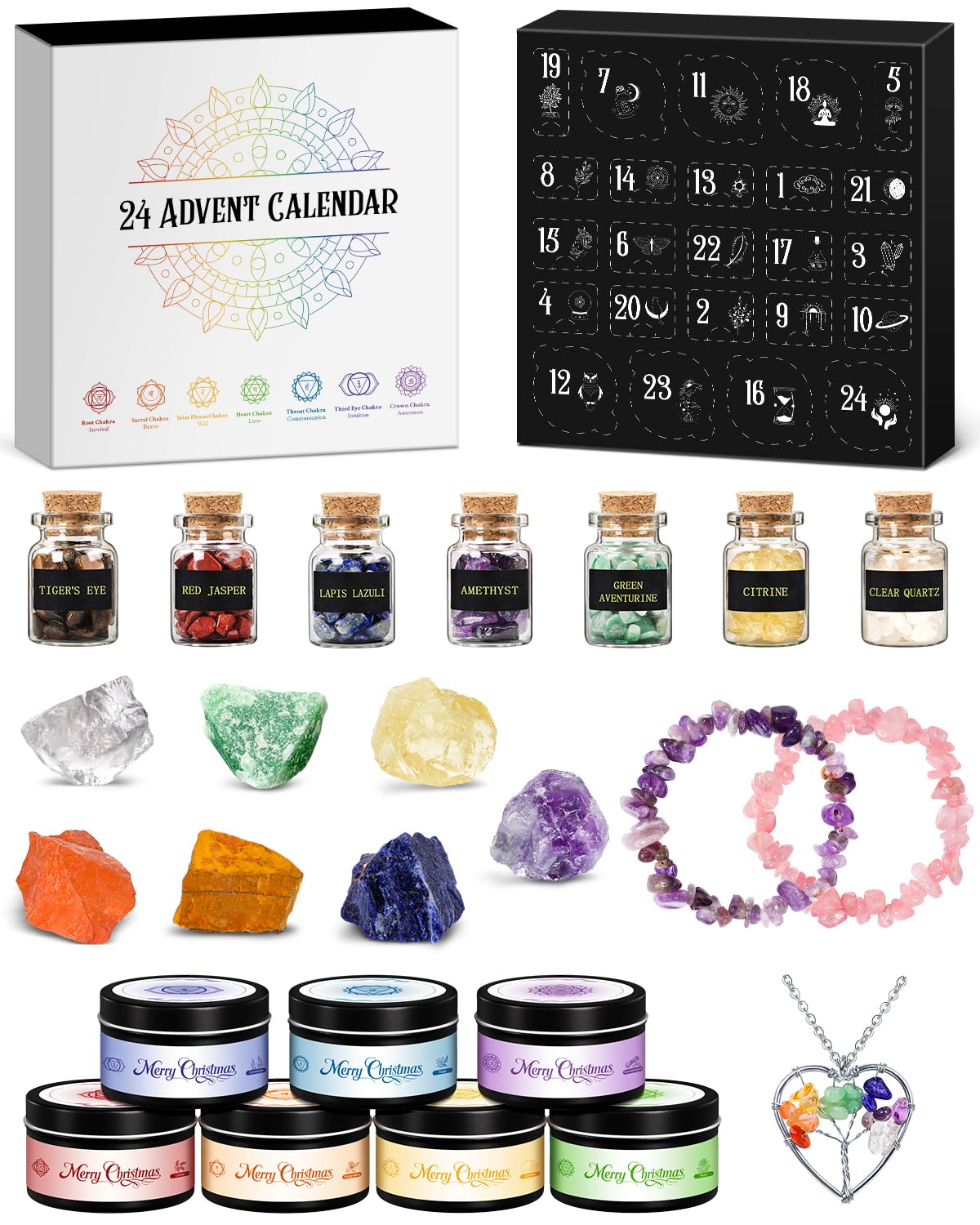 Adventskalender 2025 kristallen voor vrouwen, 24 dagen, chakra-kristallen en helende stenen, aftelkalender voor Kerstmis, natuurstenen, kristallen, helende reis voor meisjes, jongens Adventskalender 2025 kristallen voor vrouwen, 24 dagen, chakra-kristallen en helende stenen, aftelkalender voor Kerstmis, natuurstenen, kristallen, helende reis voor meisjes, jongens