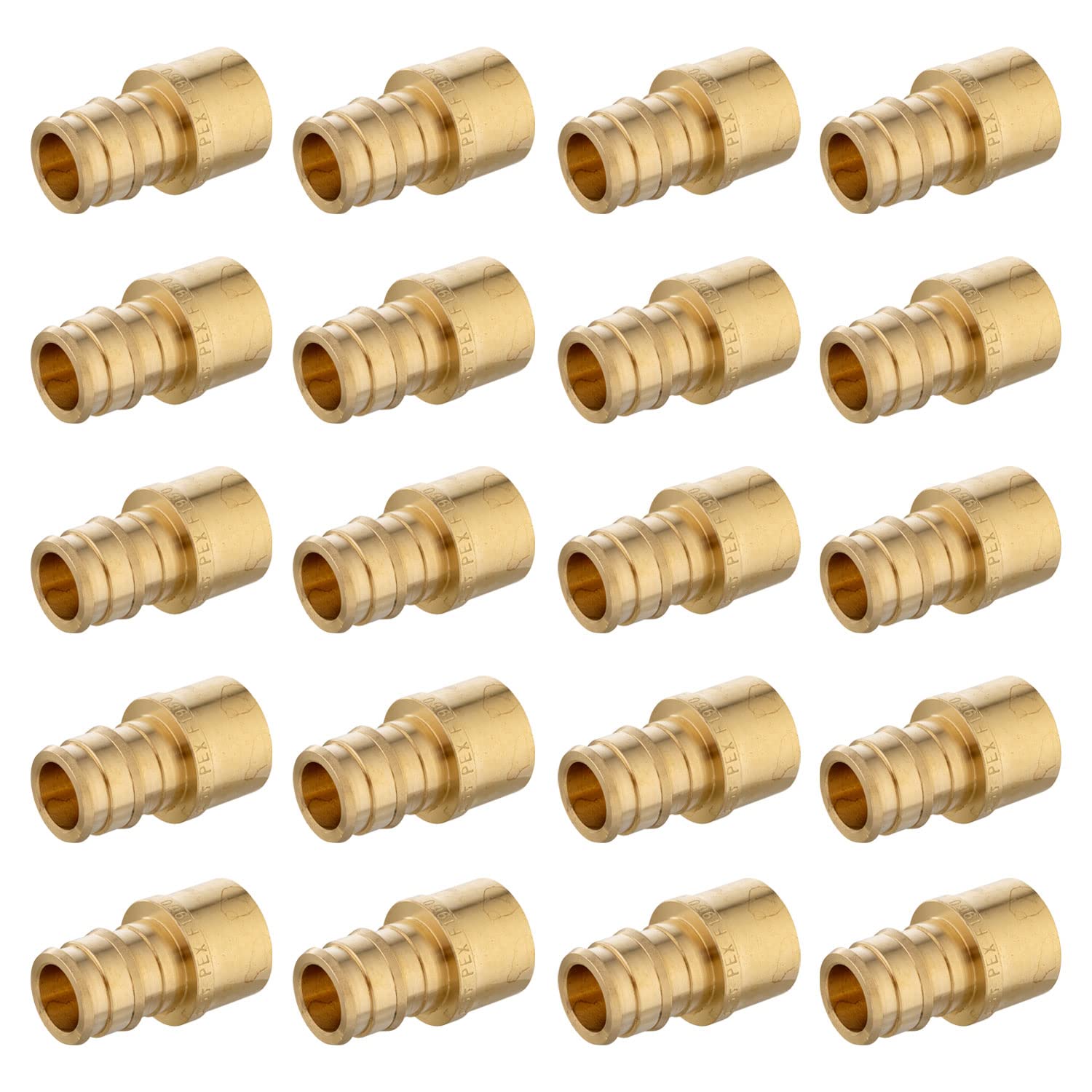 EFIELD Pex A adaptador de sudor hembra de 1/2 x 1/2 pulgadas, paquete de 20 unidades