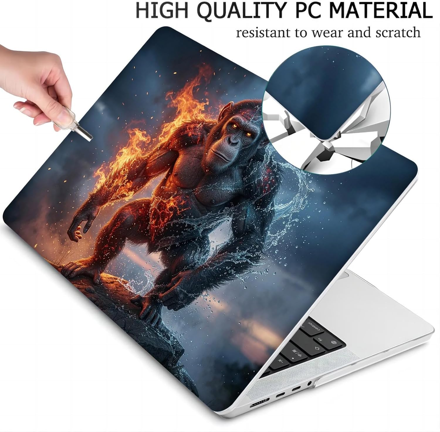 Compatible with MacBook Neo 13-inch, Hard Shell Case with Keyboard Cover and Screen Protector (A3404 A18 Pro chip, 2026 Release) - Chimpanzee MC21888