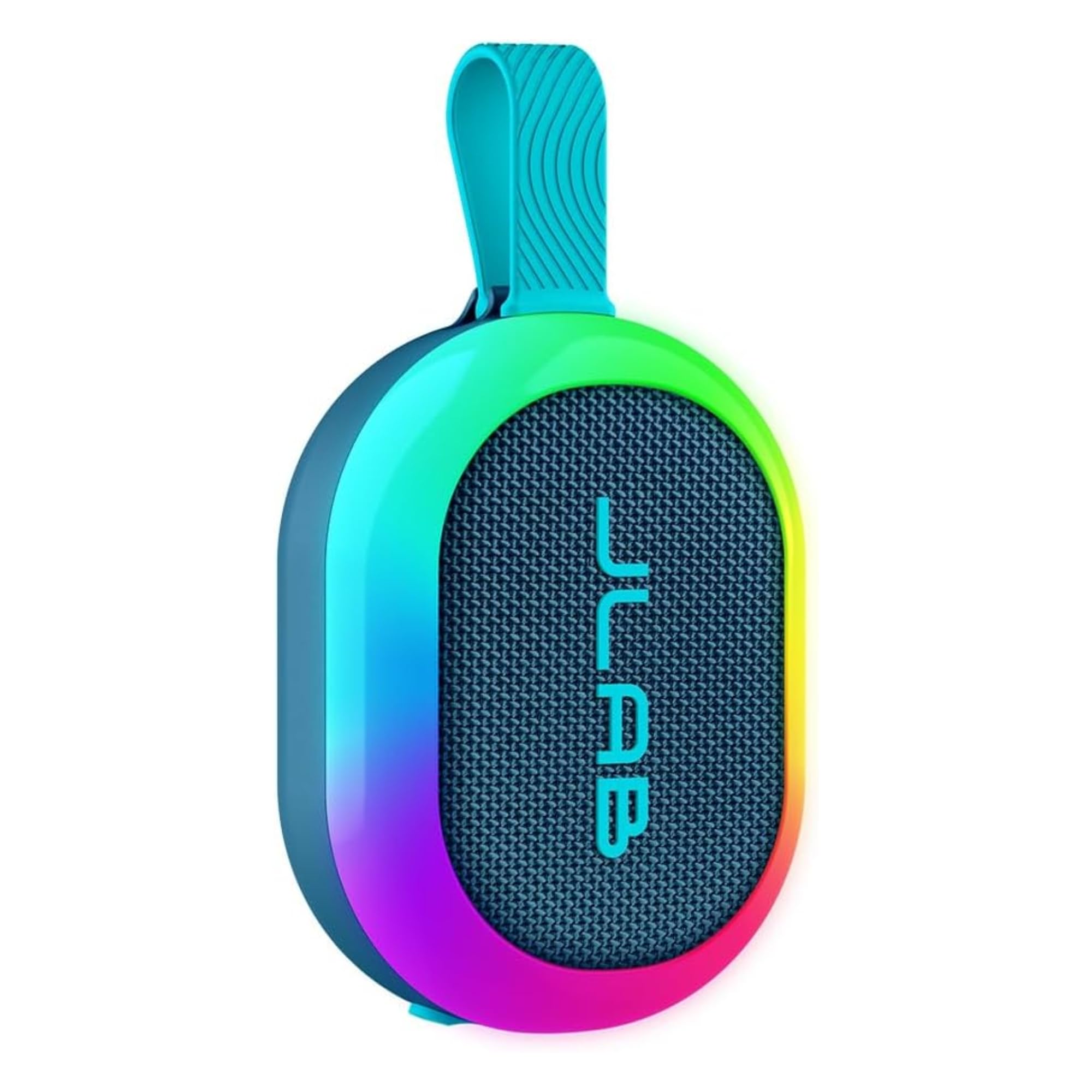 JLab Pop Party Ultrakompakter, tragbarer Bluetooth-Lautsprecher mit 8+ Std. Akku, 5W kabelloser, Kleiner Outdoor-Reiselautsprecher mit RGB-Licht, sattem Sound & IP55-wasserresistent, Marineblau