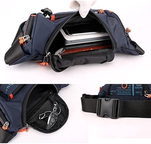 Miniatura 4 de Riñonera impermeable para exteriores, con correa ajustable, para viajes, montañismo, senderismo, viajes, campamento, ciclismo, correr, Verde,