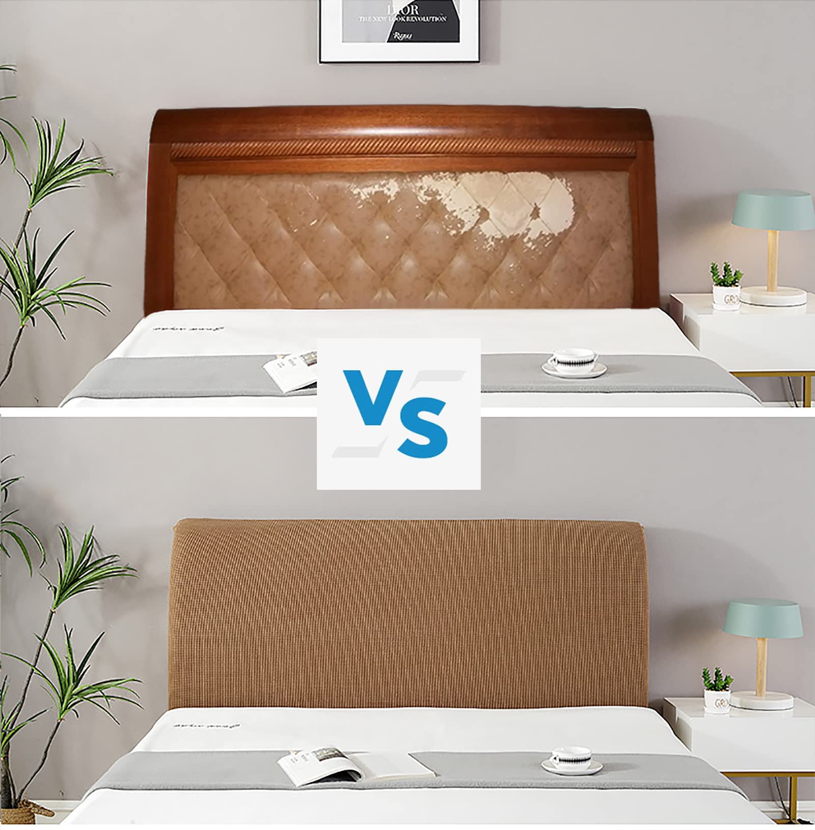 Copritestiera Letto Matrimoniale - Copertura Elastica Per Testiere In Legno, 110-140 Cm - Foto 5