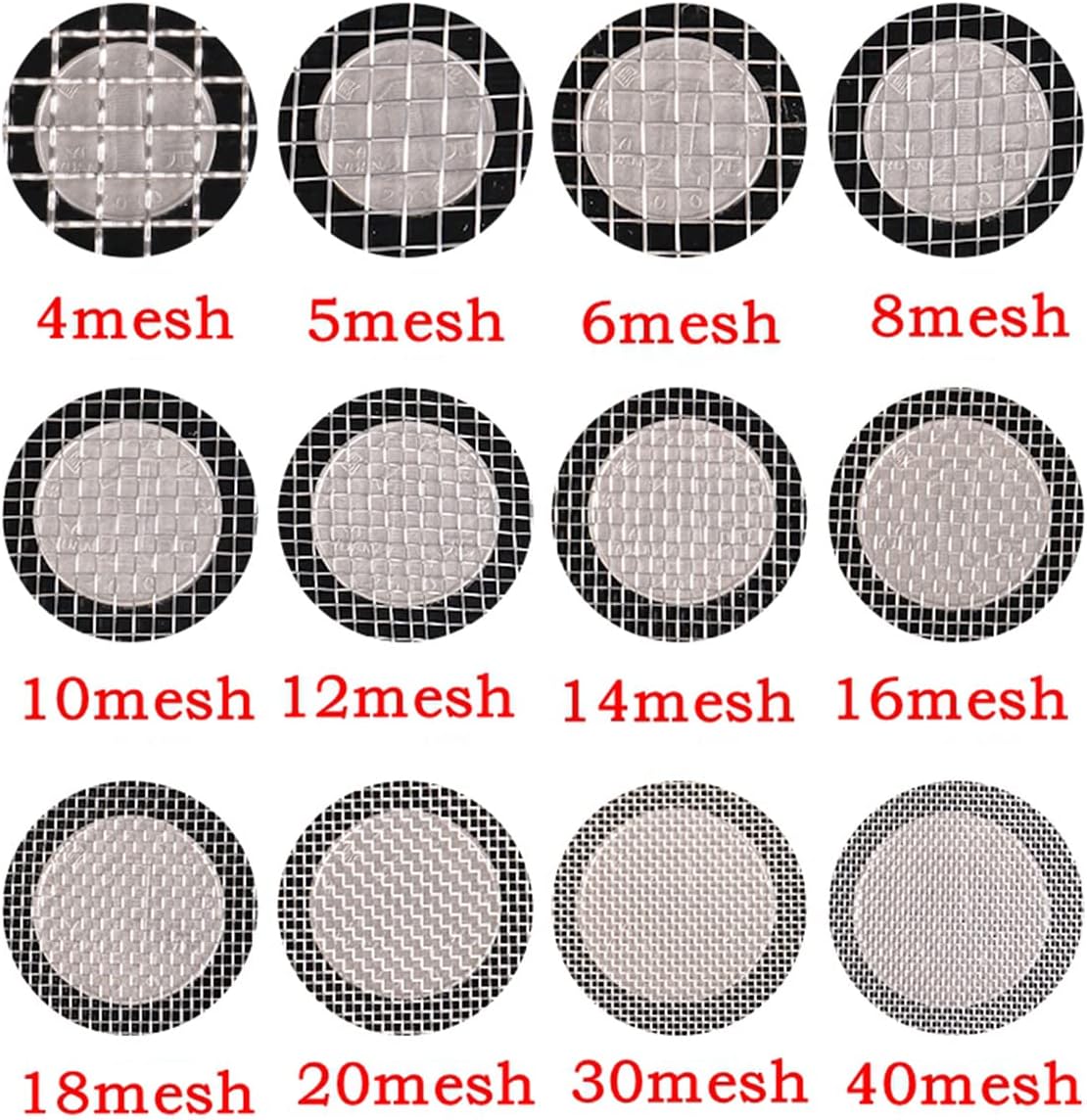 Reusable Food Strainers Fine Mesh Metal Filter 304 Stainless Steel for Home Kitchen Cocktail Tea Coffee