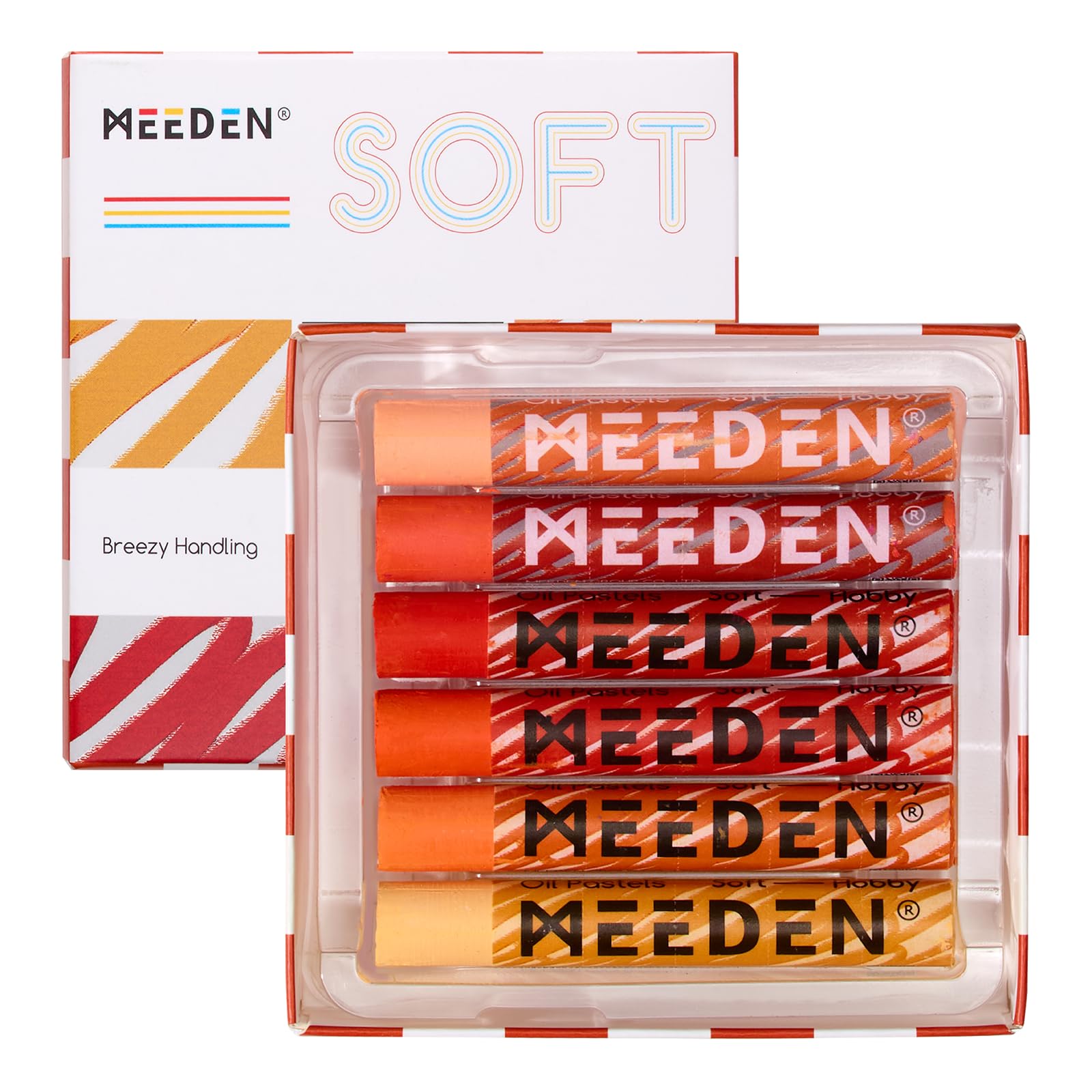 MEEDEN Soft Orange Oil Pastels: 6 Pcs Oil Pastels for Artists Beginners โ image 1