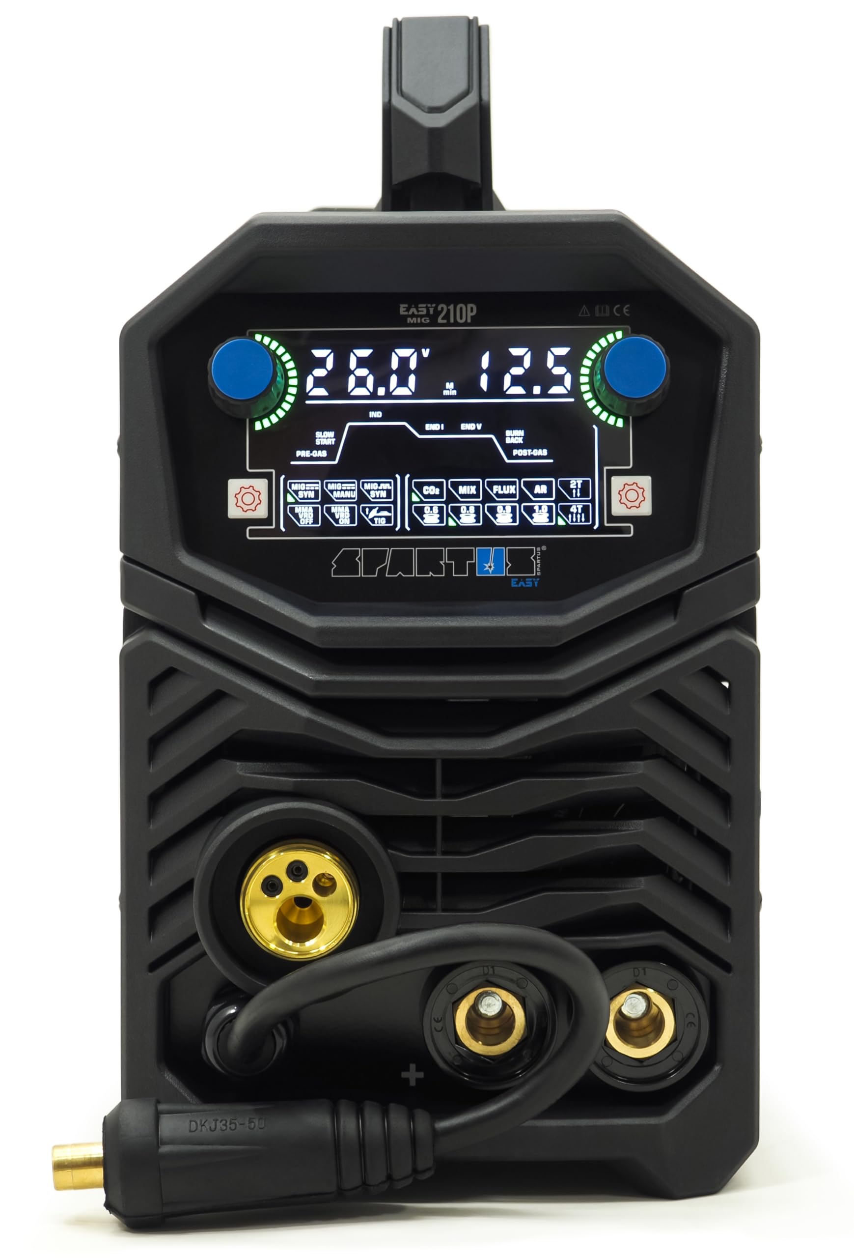 Spartus Easymig 210P Starter-Set - Komplettset Schweissgerät 200a Puls Synergic - Schweissgerät Schutzgas Inverter Alu/Stahl - Starter-Paket 230v - Bestschweissen.de