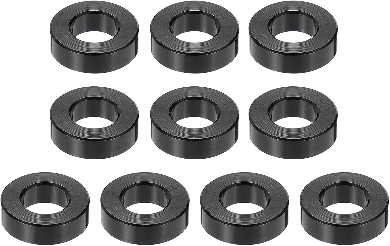 PATIKIL 10pcs M6 Aluminium Spacers, 1/4" ID x 1/2" OD Round Standoff Spacer, Unthreaded Metal Spacers for 1/4" M6 Screws Bolts, Black 3/4" Length