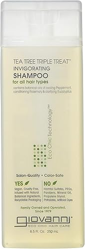 Giovanni Productos para el cuidado del cabello SHAMP, árbol de té triple TRT, 8.5 FZ