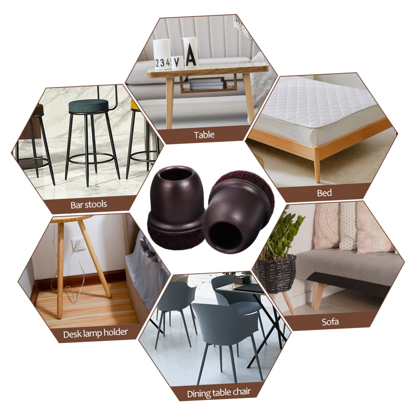 Hemobllo 48piezas De Patas De Silla Redondos Fieltro Antideslizante y para Muebles Capsulas De Protección De Suelo Adecuados para Patas