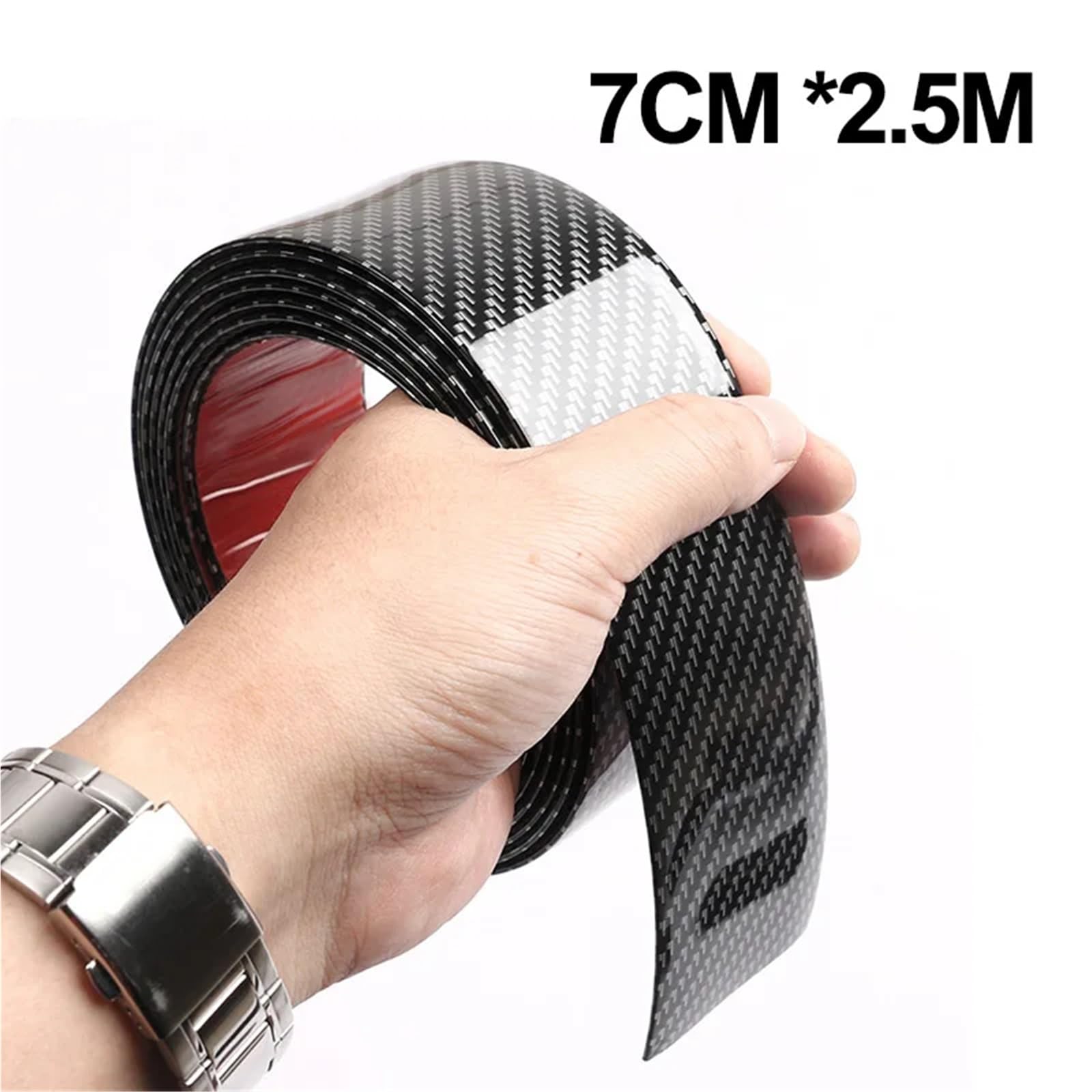 Adesivi per paraurti auto, battitacco, pellicola protettiva in vinile per carrozzeria in fibra di carbonio, antigraffio spoiler inferiore spoiler protezione(7cm 2.5m 1pc)