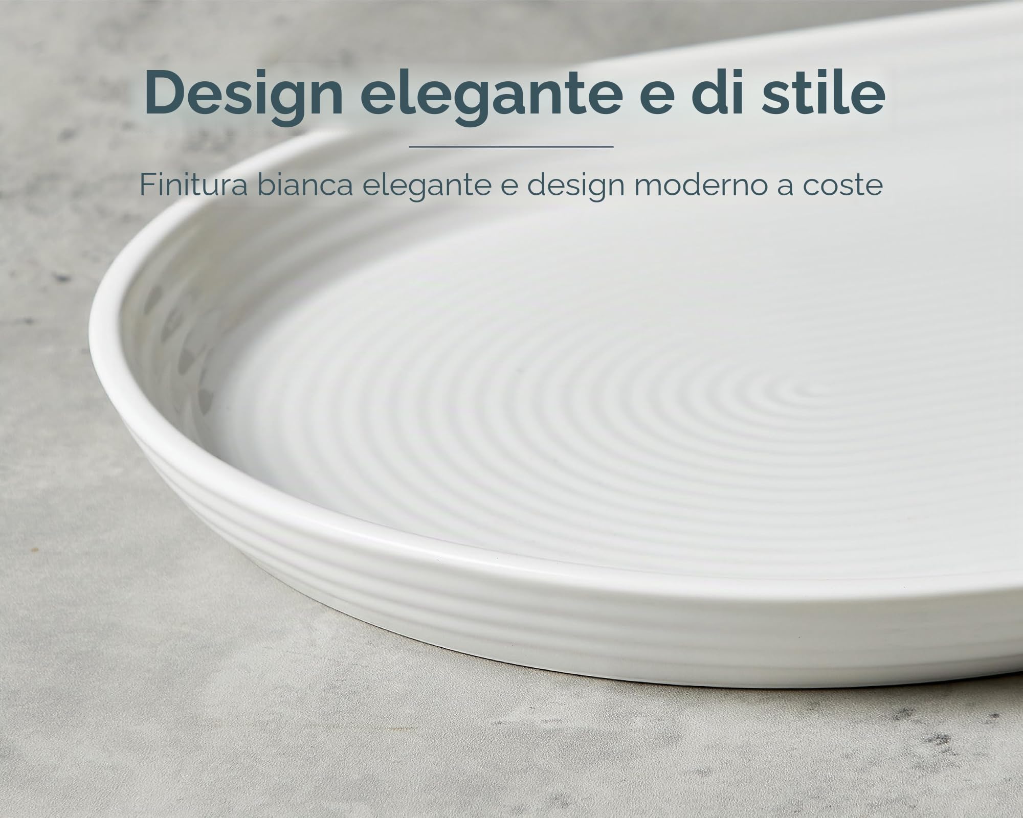 ONEMORE Piatti da portata in ceramica da 40,6 cm per intrattenimento, set di 2 grandi piatti ovali, lavabili in lavastoviglie, adatti al forno, per cibo, carne, pesce, feste, in porcellana, per il