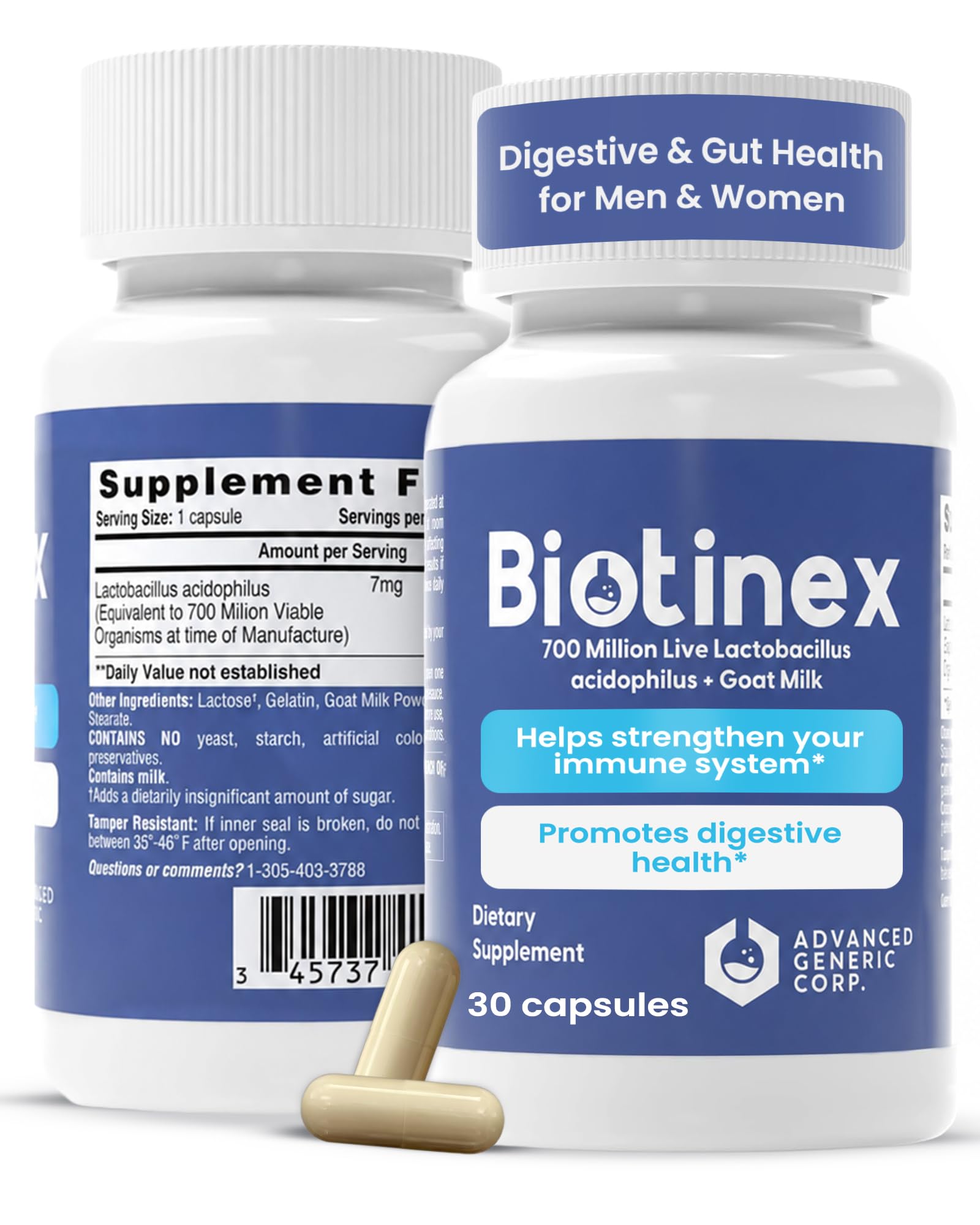 Lactobacillus Acidophilus Probiotic Capsule - Low Fat Goat Milk