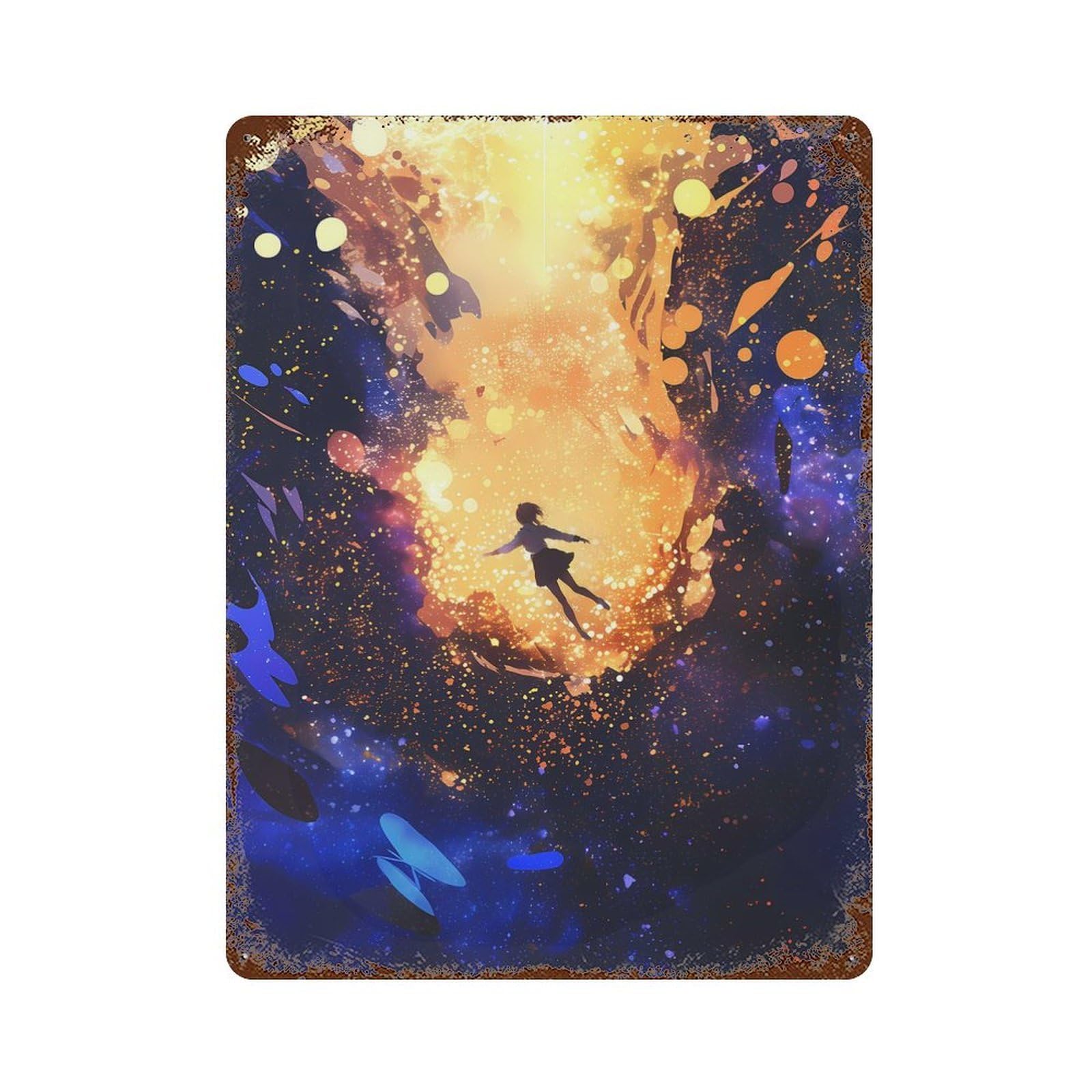 Anime Galactic Dreamfall Vintage Rust Metal Sign 15.7"x11.8", for Basement, Hobby Room And Garage Decor, Retro Wall Decor