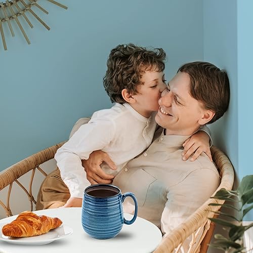 Miniatura 5 de HASENSE Taza de café, taza de café de cerámica de 20 onzas para hombres y mujeres, taza de café grande para café con leche, sopa de té, para oficina