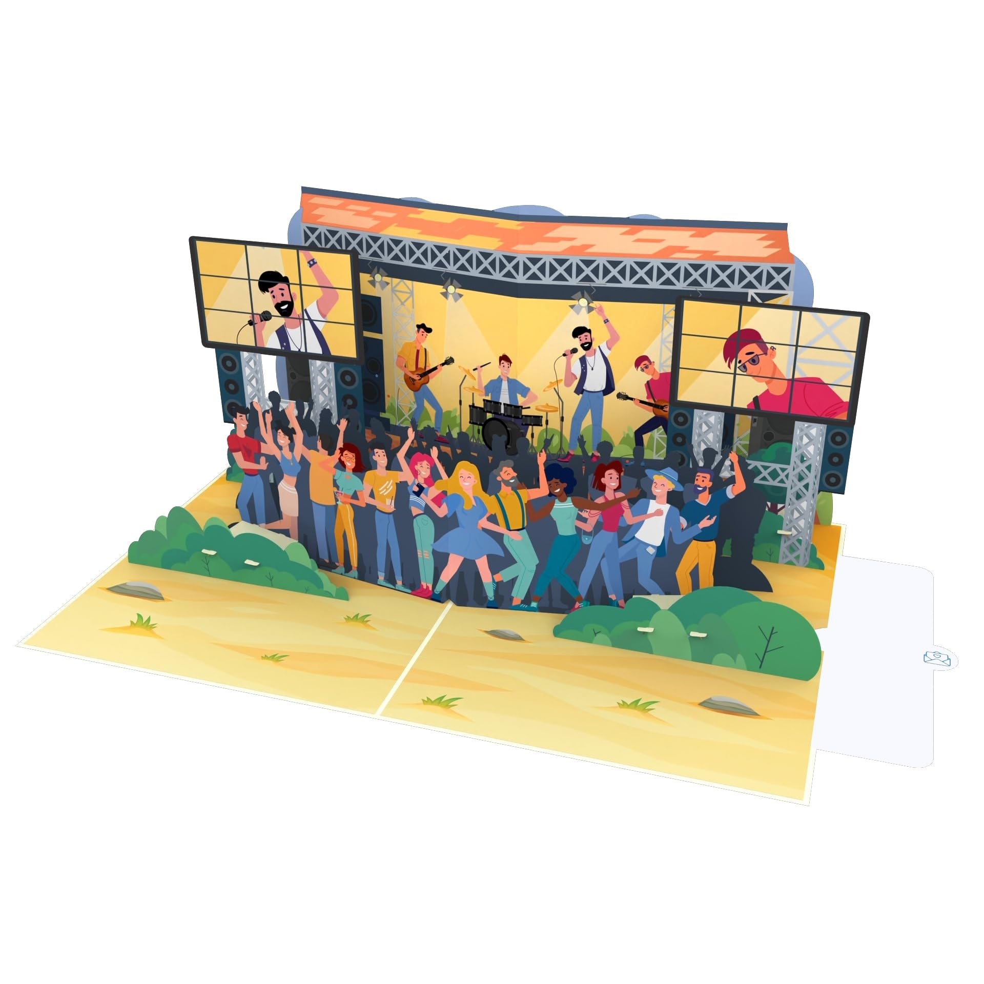 LIN – Biglietto Pop-up Orchestra – Invito Musicale 3D – 11,5x17 Cm – Fatto A Mano Con Carta Kishu E Fedrigoni - 2