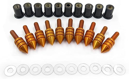 Kit de tuercas de tornillo de espiga dorada compatible con CBR 600rr 1000rrSuzuk GSXR 600 750 1000R1 R6 R6s Kawasak ZX6R ZX9R ZX10R