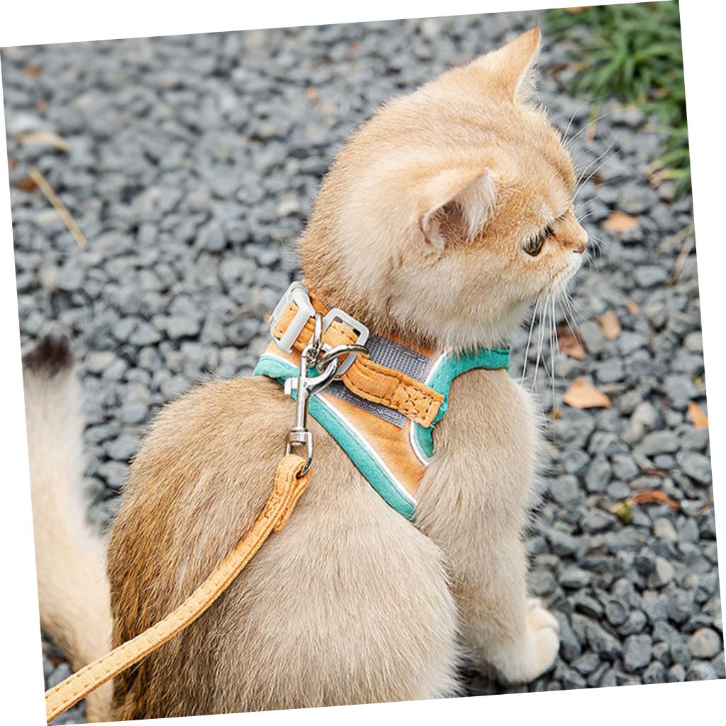 INOOMP 3ensembles Réglable pour Chat avec Laisse Gilet Anti-Fugue Réfléchissant Confort Optimal Et Sécurisé pour Promenade