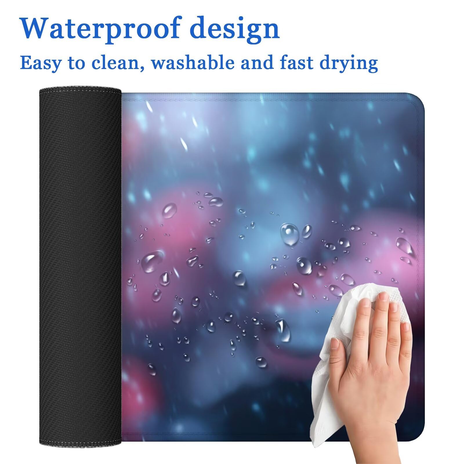 Podkładka pod mysz do gier, XXL różowa podkładka pod mysz 1000 x 500 mm, podkładka pod biurko ze szwami na krawędziach, różowa podkładka pod mysz wodoodporna antypoślizgowa do akcesoriów biurowych