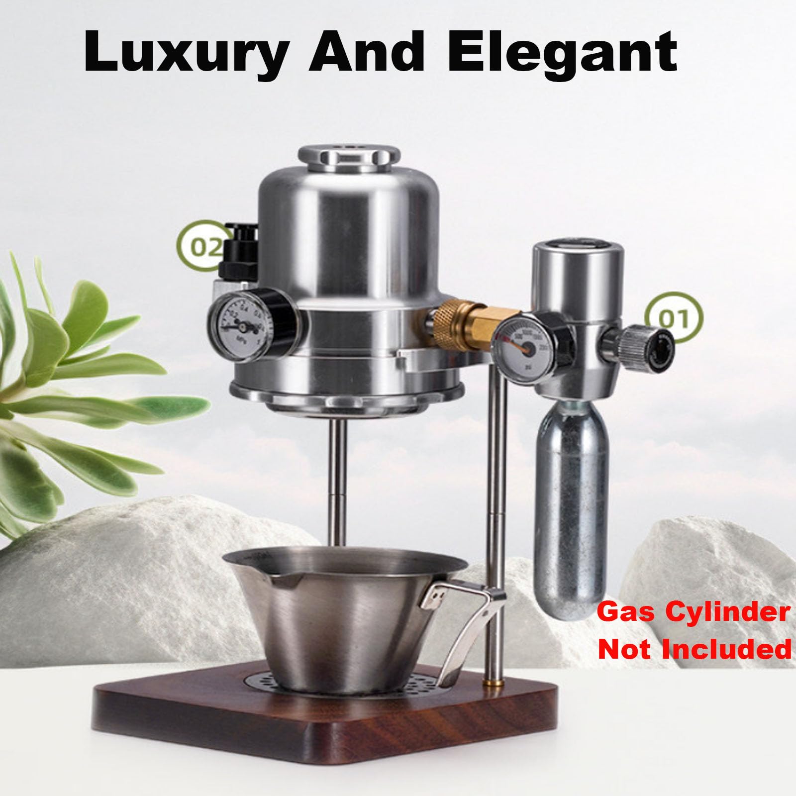 Macchina da caffè pneumatica, macchina per caffè espresso a pressione d'aria da 9 bar, concentrazione regolabile, infusione manuale con accessori per casa, viaggi, campeggio