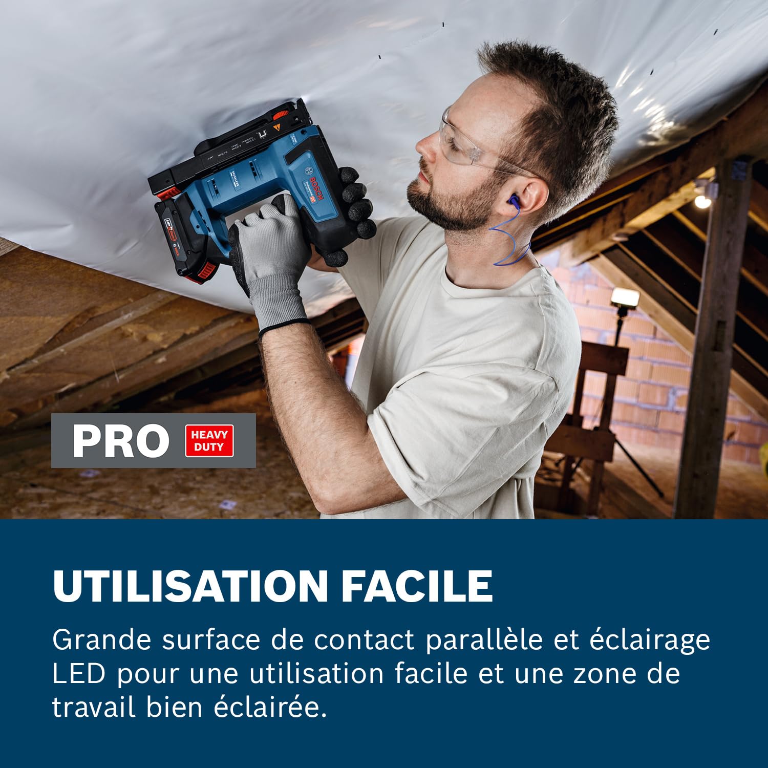 Bosch Professional 18V System agrafeuse à bois sans-fil GTH 18V-14 (avec L-BOXX 136, crochet de ceinture)