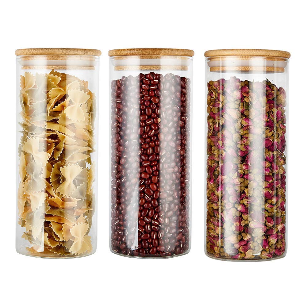 NVRA Borosilicate Glass Jar And Container 1400ml Kitchen Storage Pack of 5, Transparent Container with Air Tight Bamboo Wooden Lid, BPA Free Storage Jar, Multipurpose Jar Kitchen Organizer (B0BDVQ4L5H) Amazon Price History, Amazon Price Tracker