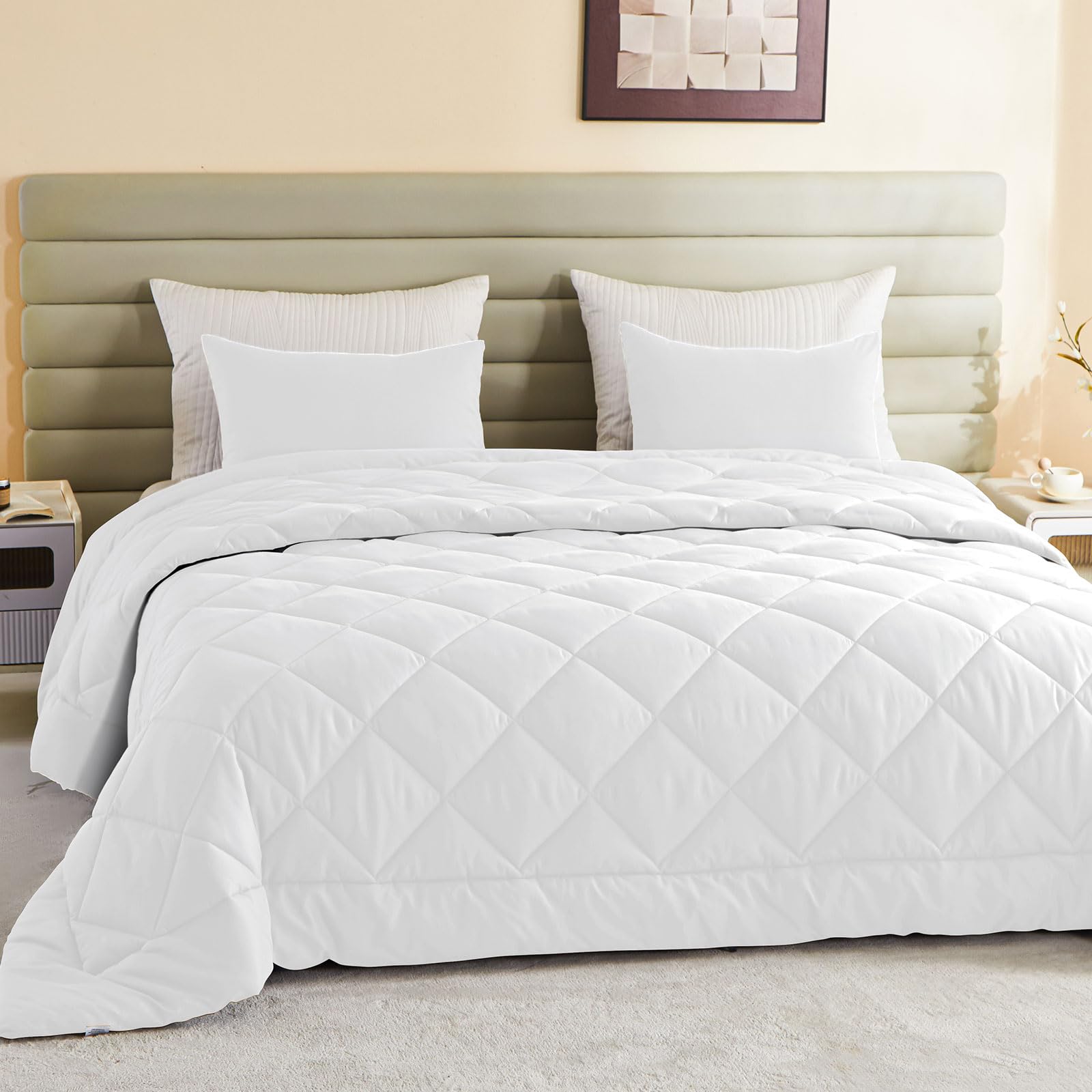 Alaskan King Comforter, Extra Large King Size Comforter Oversized, All Season Soft Lightweight Quilt Down Alternative Duvet Insert with 8 Corner Tabs(