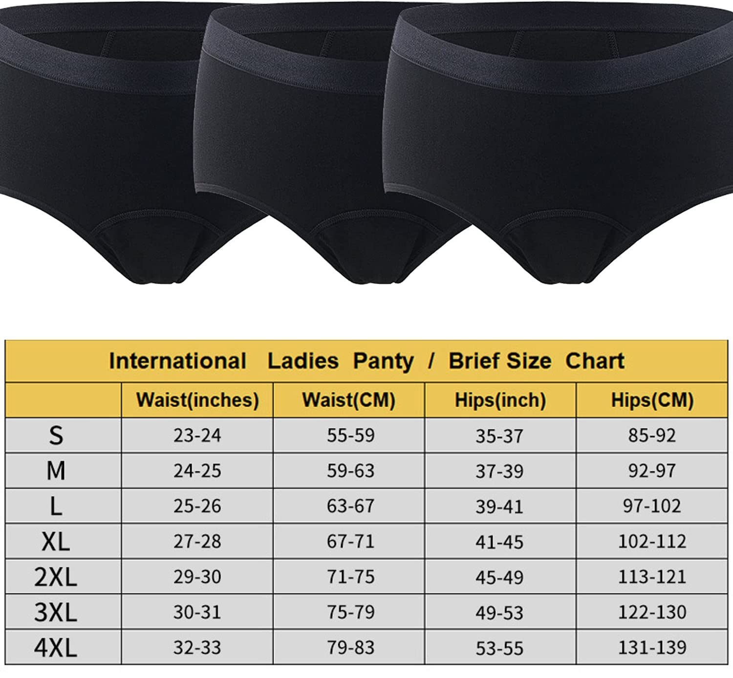 Bragas para el período Menstrual de Talla Grande, Paquete de 3 Ropa Interior para Mujer, Calzoncillos de algodón a Prueba de Fugas, Calzoncillos para incontinencia urinaria, Lavables, urinarios,