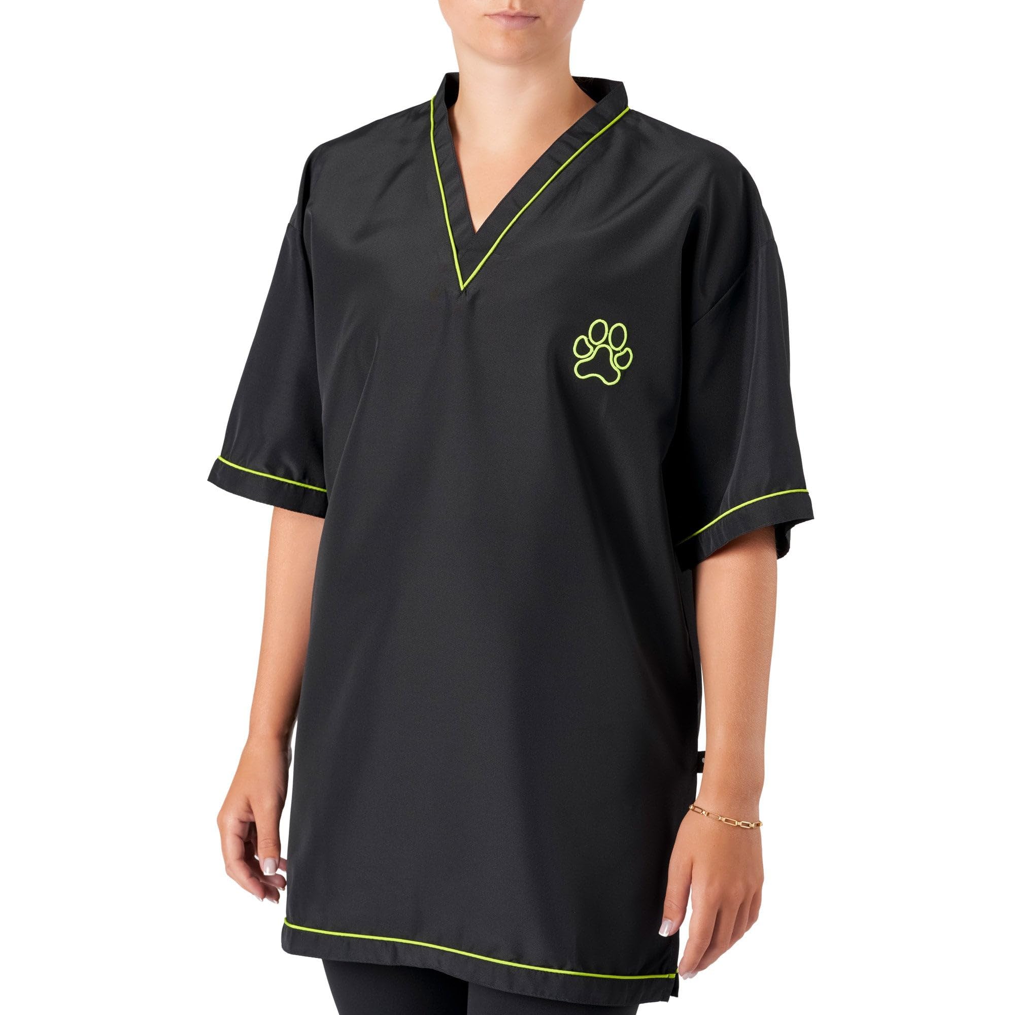 Groomers V-Neck Tunic Black/Neon - XXL Size: XX Large