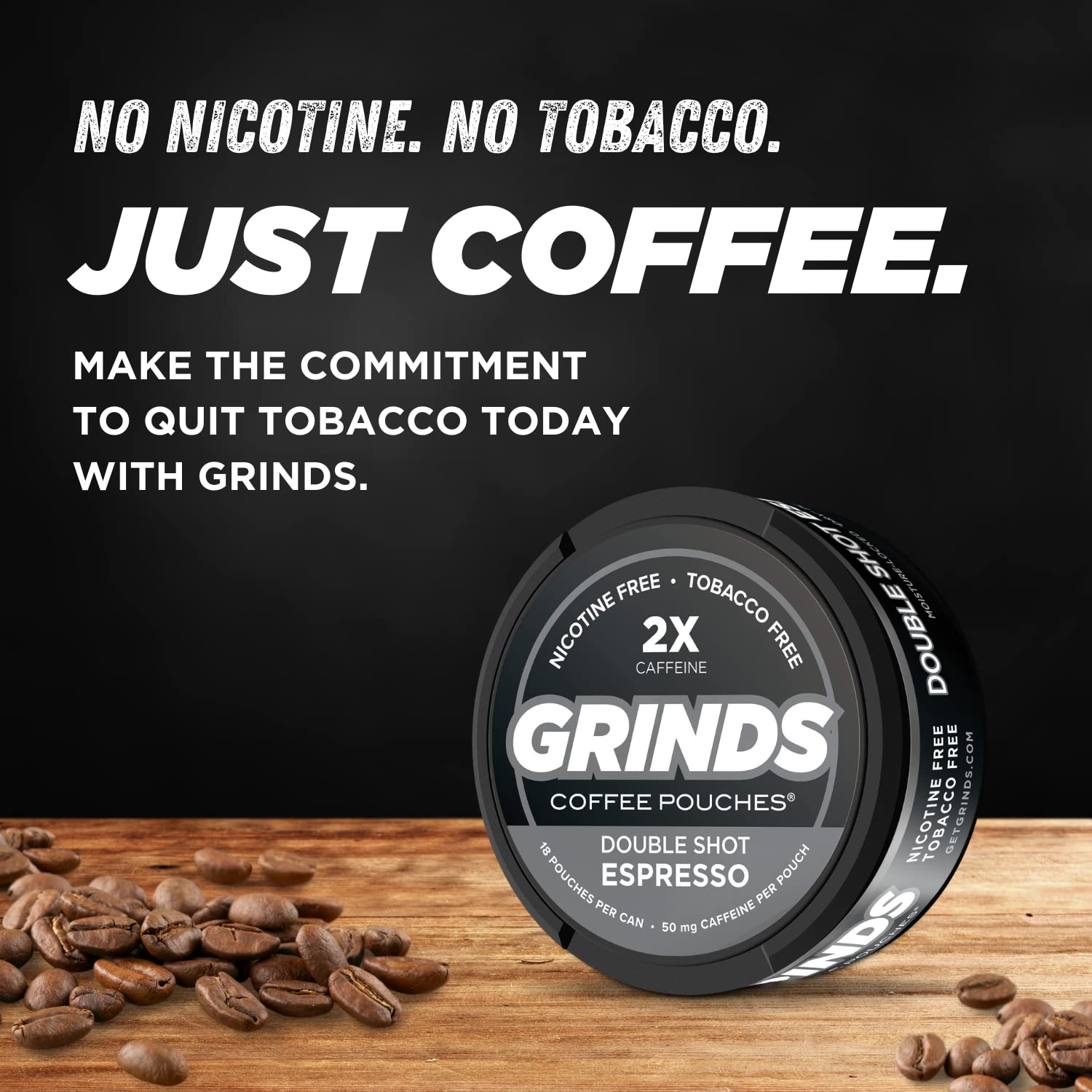 Grinds Coffee Pouches 3 Cans of Double Shot Espresso Tobacco Free