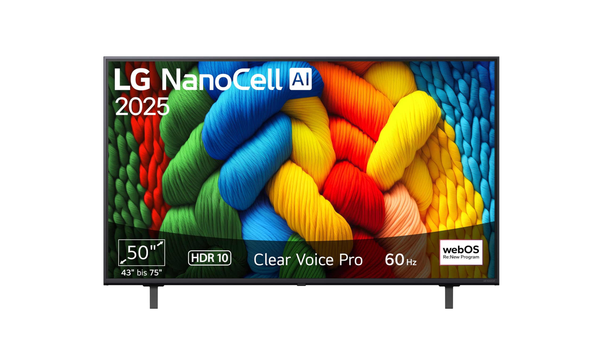 LG 50NANO80A6B TV 50 Zoll (127 cm) 4K NanoCell AI TV (α7 Gen8 4K AI Prozessor, webOS 25, 60Hz) [Modelljahr 2025]