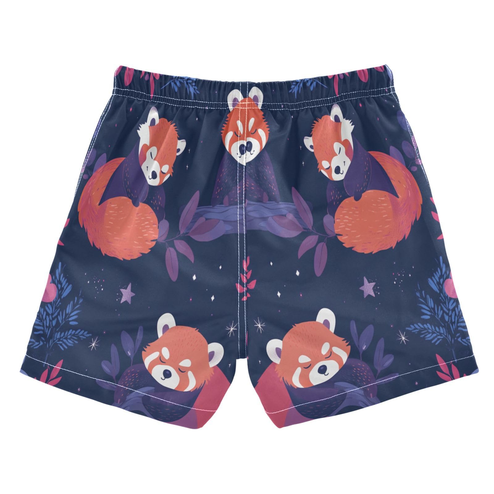 Jucciaco Boys Swim Trunk Quick Dry Beach Board Shorts Raccoon Cartoon Bear Panda Swimwear for Kids Multicolor